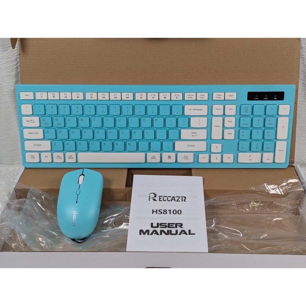 Reccazr - Wireless Keyboard and Mouse Combo - Full size HS8100